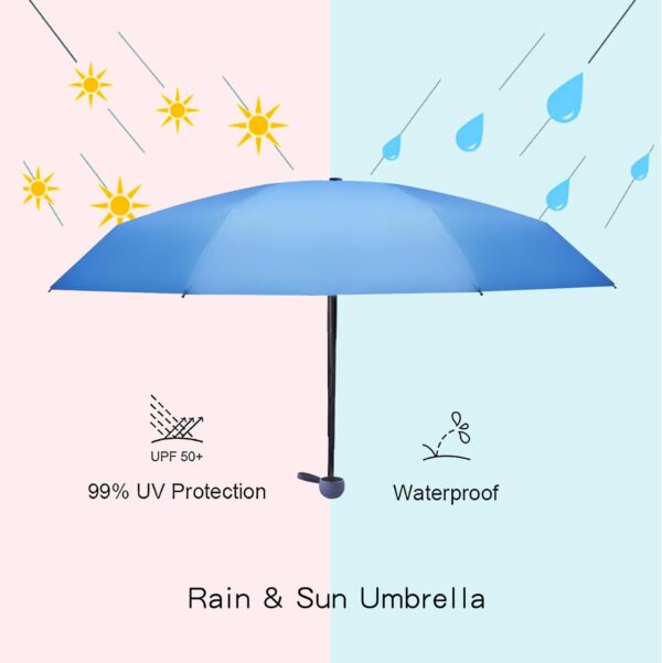 TIME LOVER Mini Windproof Folding Travel Umbrella, Sun & Rain Umbrellas, Compact Portable for Women Men Multiple Colors - Image 4