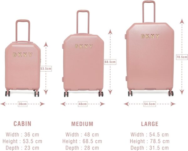 DKNY Metal Logo Upright Hardside Luggage 22", Dark Rose - Image 6