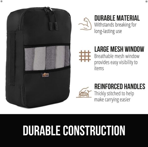 GORILLA GRIP 6 Set Packing Cubes, Travel Essentials for Suitcase, Mesh Organizer Bags for Clothes Toiletries Shoes and Laundry, Luggage and Carry On Airplane Accessories, Traveling Must Haves Black - Image 5