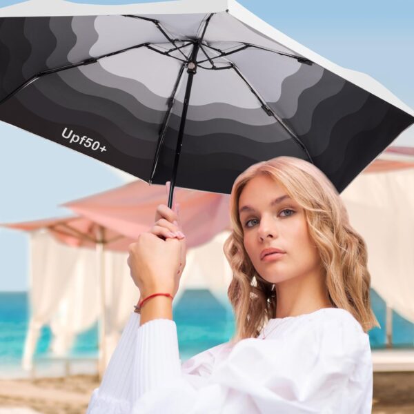 UPF 50+ UV Protection Mini/Small Travel Umbrella - Telescopic Handle Sun & Rain Shield, Ultra-Lightweight Pocket Foldable for Purse (Waterproof Windproof Compact Design) - Image 6