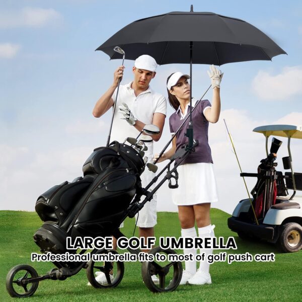 ZOMAKE Automatic Open Extra Large Golf Umbrella 51/54/62/68 Inch, Double Canopy Vented Windproof Oversize Stick Umbrellas for Rain - Image 7