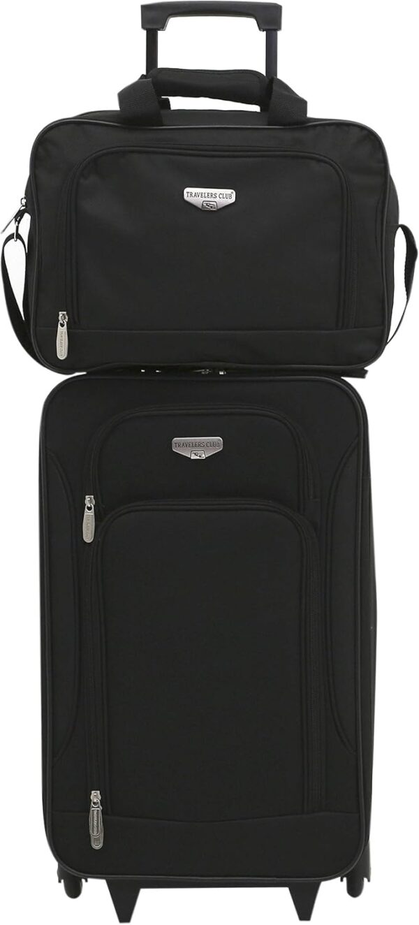 Travelers Club Euro Carry-On Luggage, Black, 3-Piece Set - Image 5