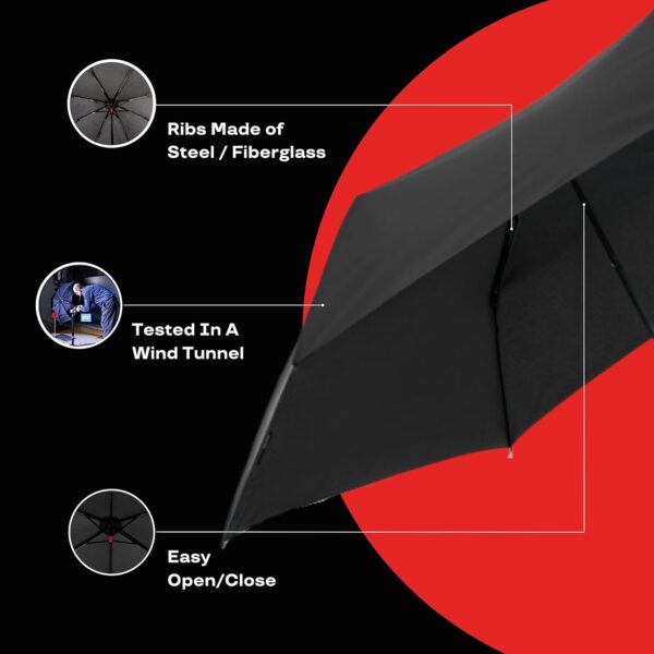 Knirps Ultra Light Slim Manual Open Rain Umbrella - Compact Travel Umbrella for Adults - Windproof, 90cm Diameter, Retractable with Carrying Case - Image 13
