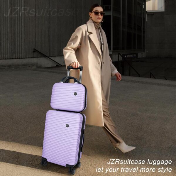 Carry On Luggage Set 2 Piece PC+AB Hardshell 20 inch Suitcases with Spinner Wheels Airline Approved. - Image 3