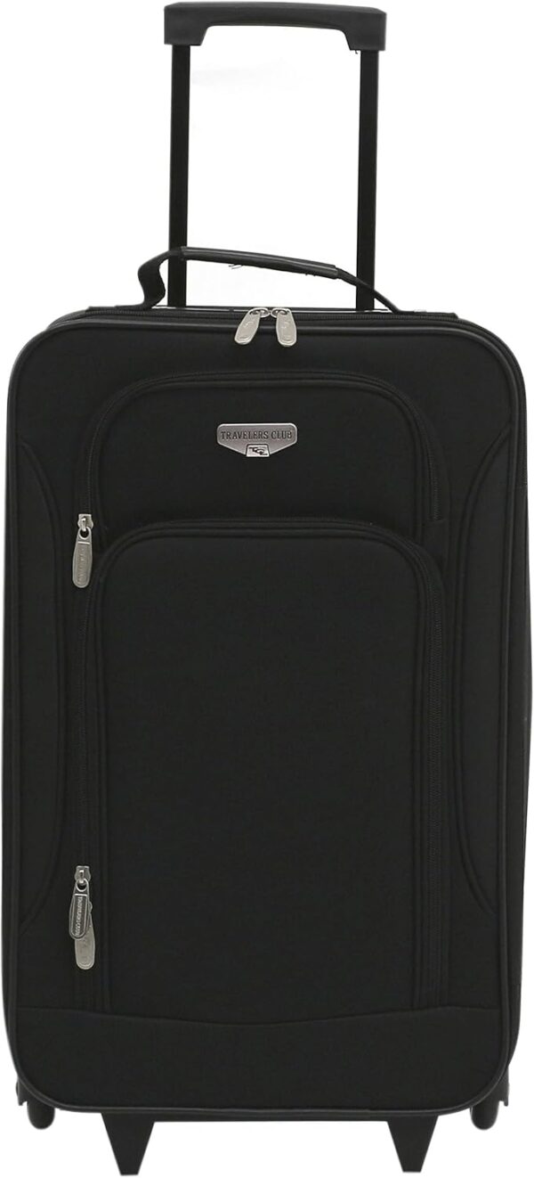 Travelers Club Euro Carry-On Luggage, Black, 3-Piece Set - Image 4