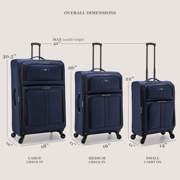 U.S. TRAVELER Anzio Softside Expandable Spinner Luggage, Burgundy, 3-Piece Set (22/26/30) - Image 5