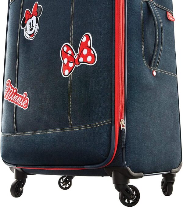 American Tourister Disney Softside Luggage with Spinner Wheels, Minnie Mouse Denim, 21-Inch - Image 7