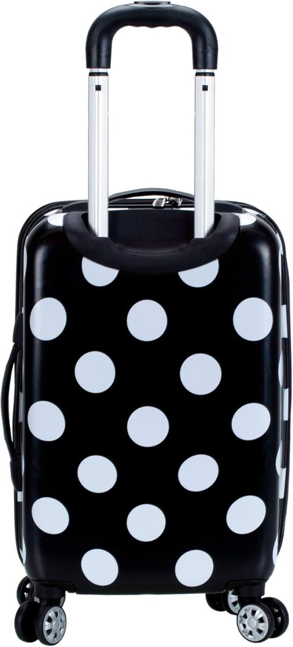 Rockland Laguna Beach Hardside Spinner Wheel Luggage, Black Dot, 3-Piece Set (22/24/28) - Image 4