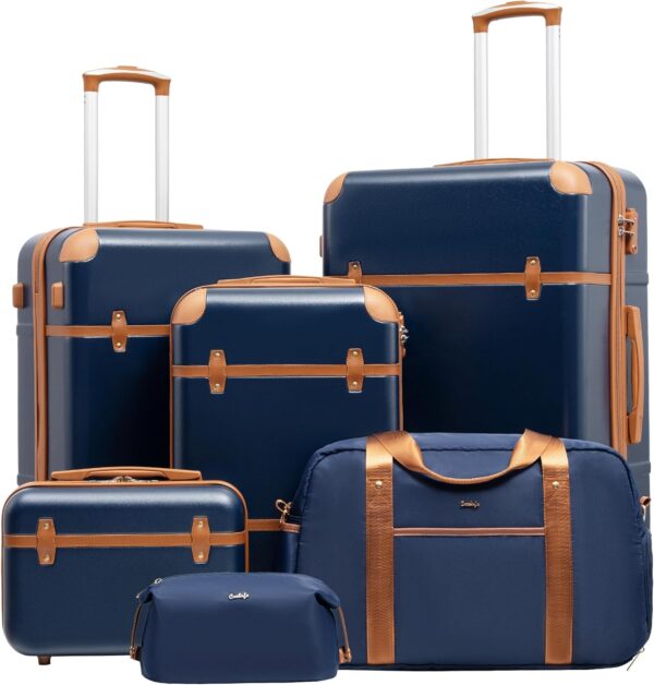 Coolife Luggage Set 3 Piece Suitcase Set Carry On Luggage PC Hardside Luggage TSA Lock Spinner Wheels Telescopic Handle