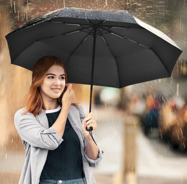 RONIARE 2 Packs Travel Umbrellas for rain Windproof Compact Umbrella Folding Small Strong and Portable Automatic Open and Close - Men and Women - Image 2