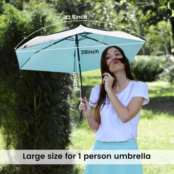 G4Free Travel Umbrella Ultralight UPF 50+ UV Protection Compact Sun Umbrella, Double Canopy Super Slim Small Portable Automatic Anti-bounce Close - Image 4