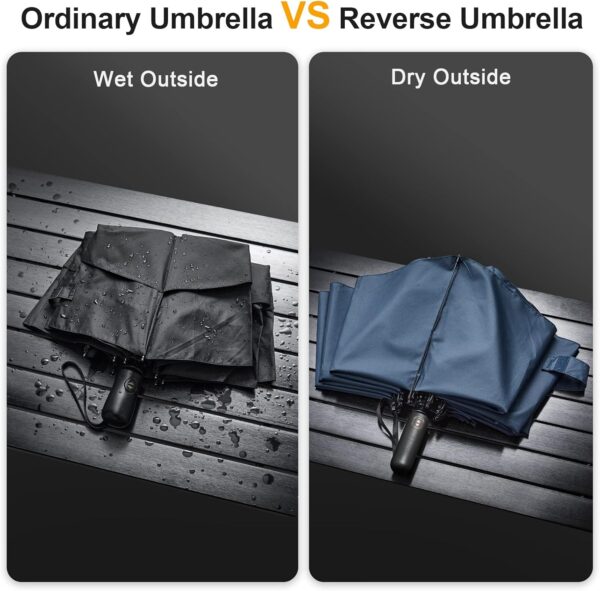 G4Free 42/46/54/62 Inch Large Golf Umbrella Compact Reverse Travel Umbrella 10 Ribs Windproof for Rain Double Canopy Automatic Open Close - Image 4