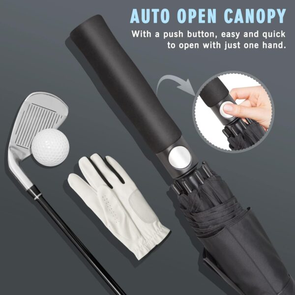 ZOMAKE Automatic Open Extra Large Golf Umbrella 51/54/62/68 Inch, Double Canopy Vented Windproof Oversize Stick Umbrellas for Rain - Image 4