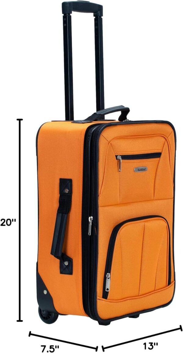Rockland Fashion Softside Upright Luggage Set,Expandable, Orange, 2-Piece (14/19) - Image 13