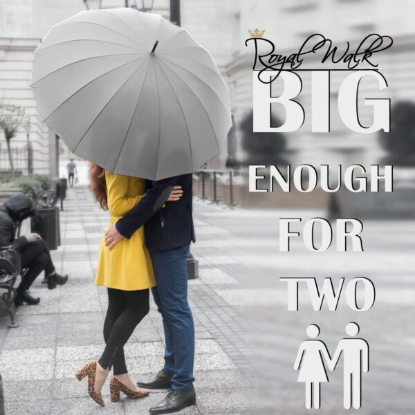 Royal Walk Windproof Large Umbrella for Rain 54 Inch Automatic Open for 2 Persons Wind Resistant Big Golf Umbrellas for Adult Men Women Classic Wooden Handle Fast Drying Strong 16 Ribs Travel 120cm - Image 4