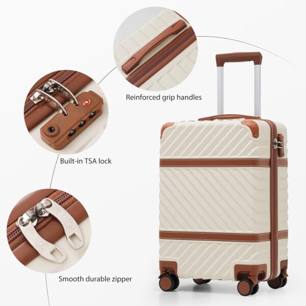Coolife Luggage Set Suitcase Carry On Luggage PC Hardshell Luggage TSA Lock Spinner Wheels Telescopic Handle - Image 3