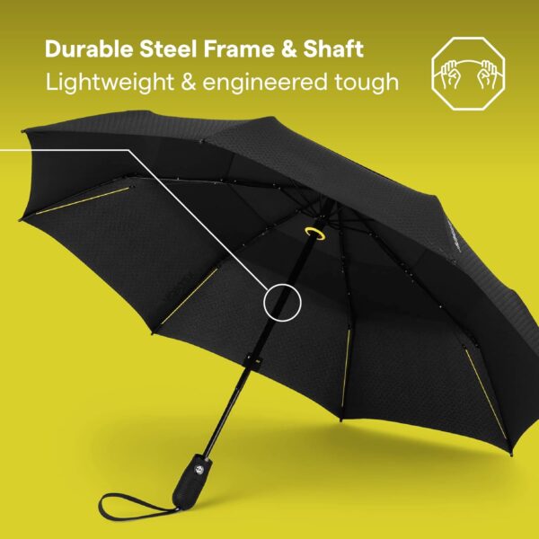 ShedRain Vortex Compact Umbrella, Folds to 11", 43" Arc, One-Hand Operation, Windproof up to 75 mph - Image 6