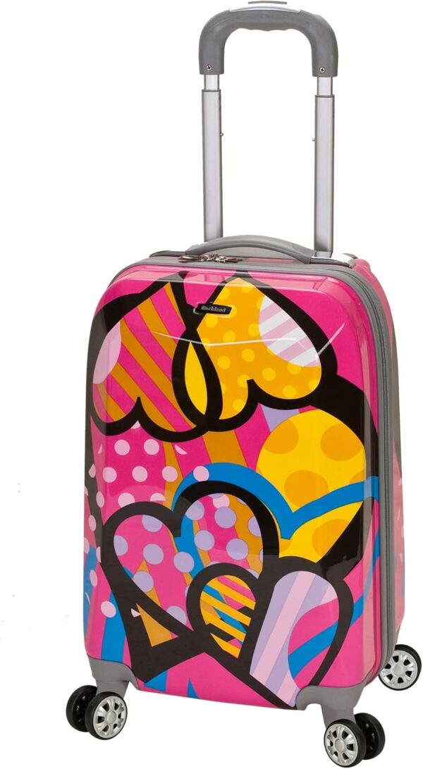Rockland Vision Hardside Spinner Wheel Luggage, Pink, Multicolor, 3-Piece Set (20/24/28) - Image 2