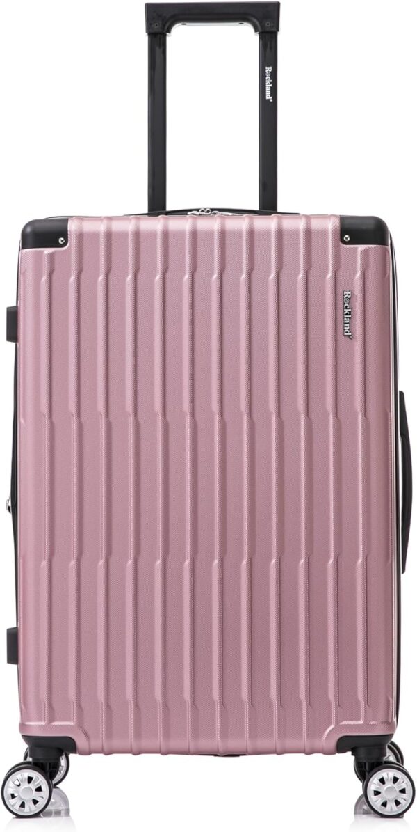 Rockland 3 Luggage Set, 2-Piece Hardside Spinner Wheel Uprights with Tote, Pink - Image 2