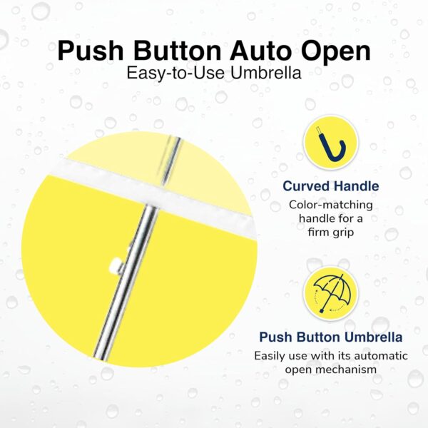 Weather Station Automatic Rain Umbrella, Compact Clear Dome, Windproof, Waterproof, Lightweight, and Packable for Travel, Full 52 Inch Arc, White - Image 3