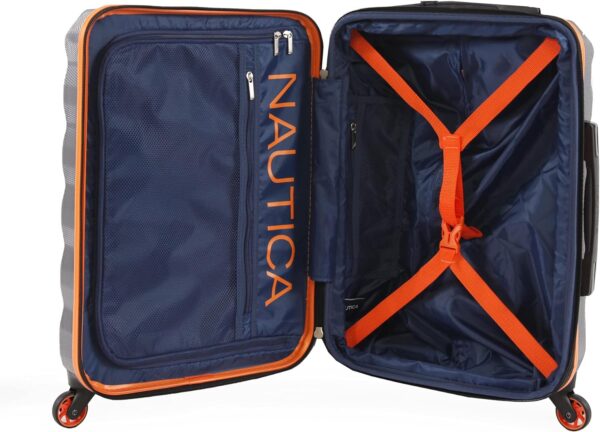 NAUTICA Quest Hardside Spinner Luggage, Grey/Orange, Carry-On 21-Inch - Image 10