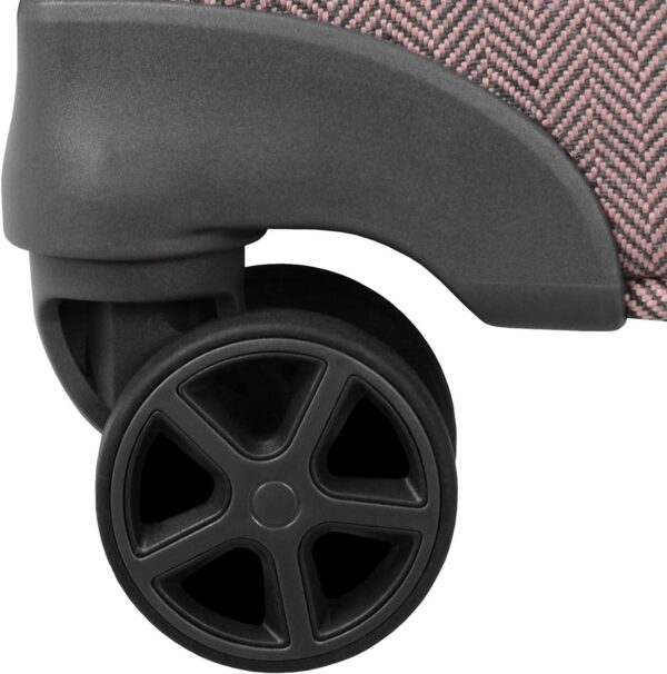 LONDON FOG Newcastle Softside Expandable Spinner Luggage, Rose Charcoal Herringbone, Checked-Medium 24-Inch - Image 3