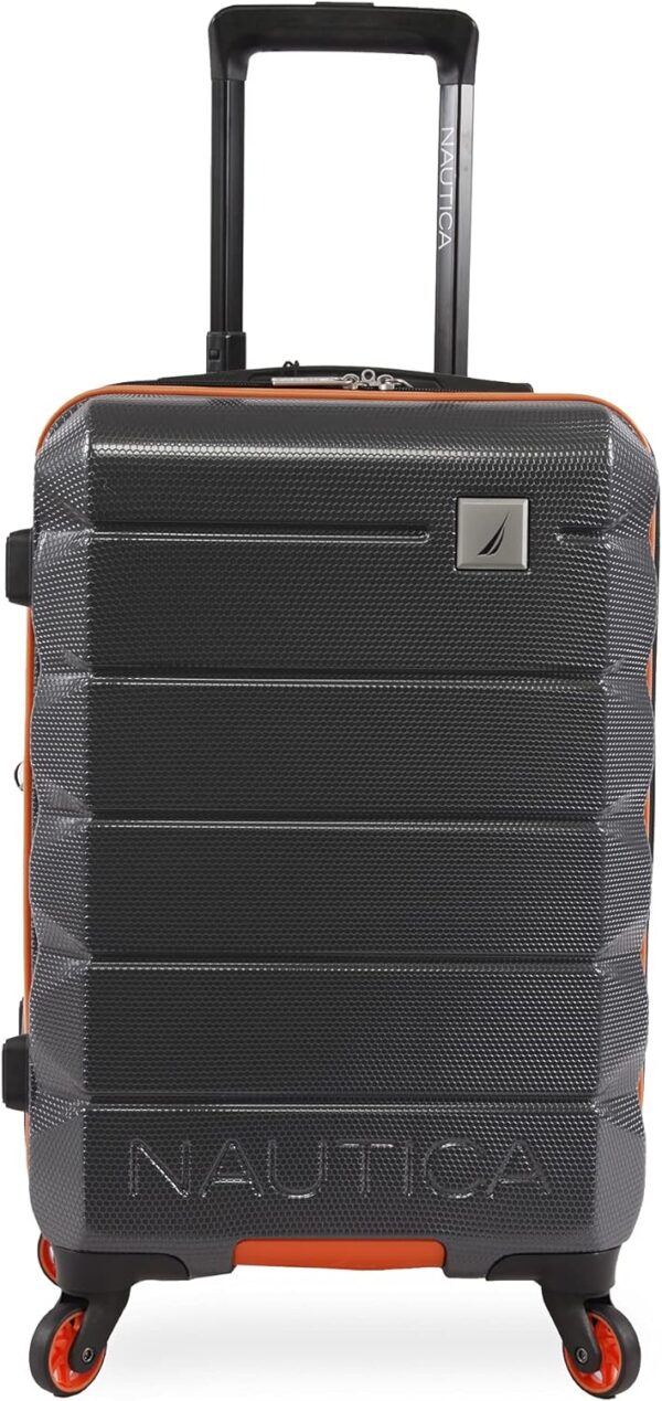 NAUTICA Quest Hardside Spinner Luggage, Grey/Orange, Carry-On 21-Inch - Image 2