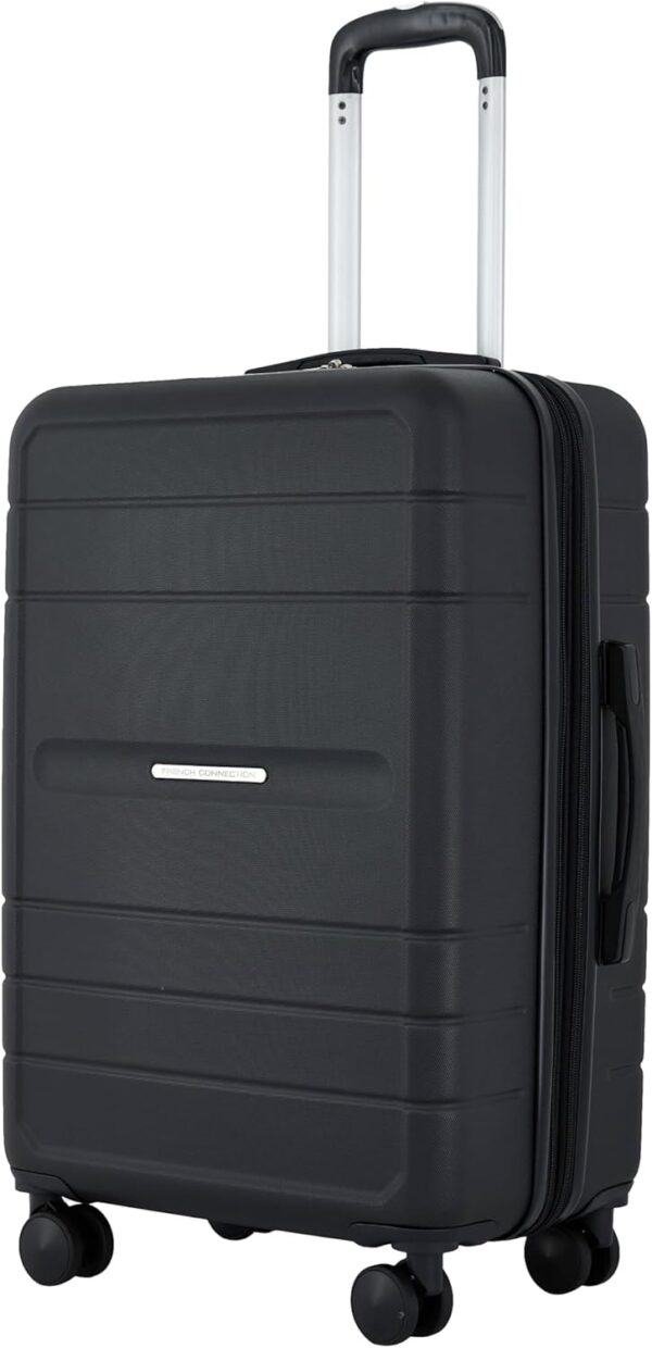 French Connection St. Martin Carry-On Luggage with Cup Holder/USB Ports, Black - Image 3