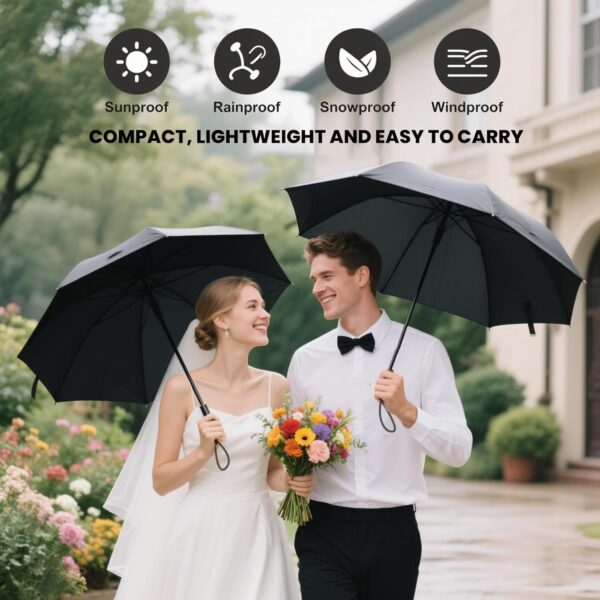 MRTLLOA 42/49 Inch Compact Windproof Travel Umbrella for Rain, Lightweight, Portable, Automatic, Strong, Waterproof Folding Umbrellas for Women, Men and Teenagers - Image 6