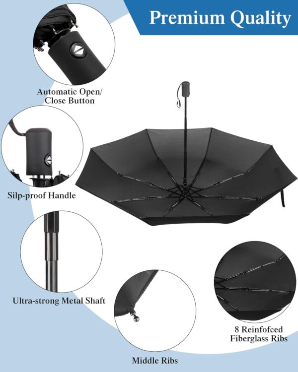 Yahenda 4 Pack Windproof Travel Umbrellas Bulk Automatic Open and Close Umbrella Folding Rain Umbrella for Men Women - Image 2