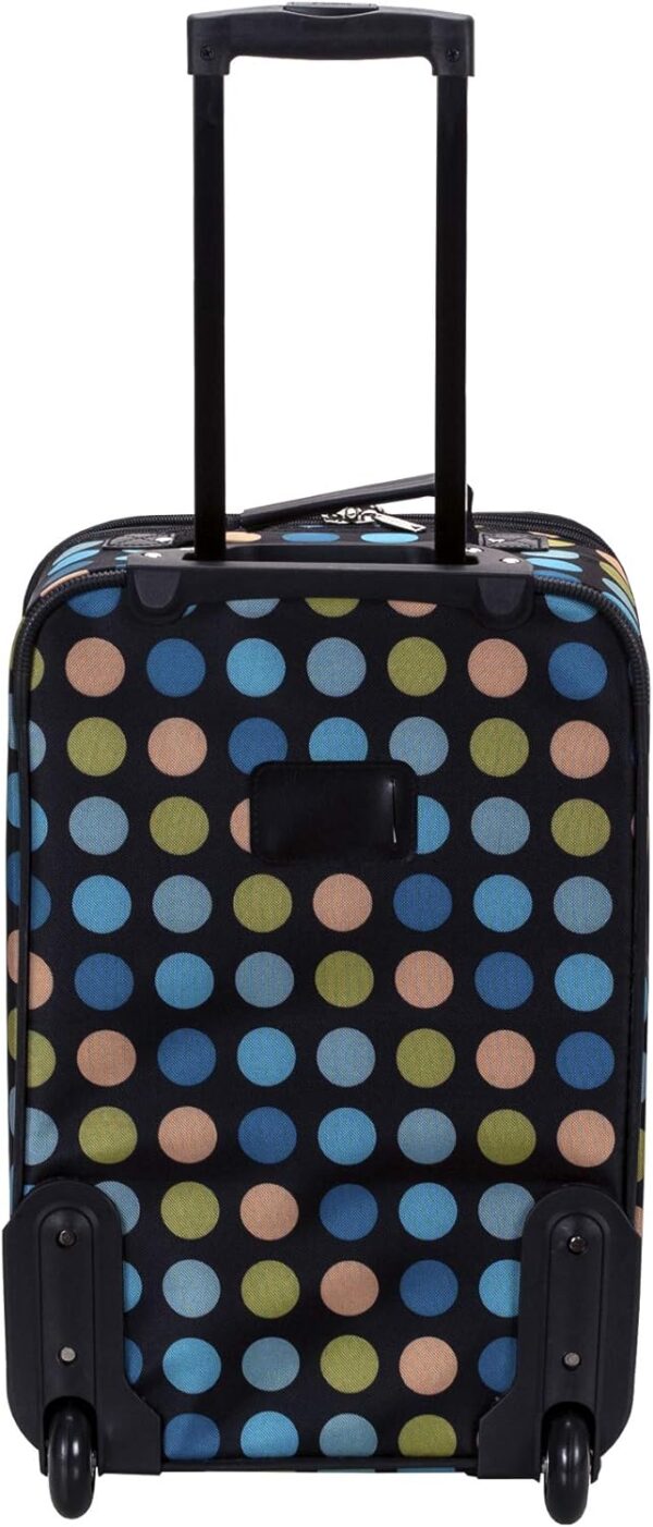 Rockland Polka Softside Upright Luggage Set with telescoping_handle, Multi/Blue Dot, 4-Piece (14/19/24/28) - Image 2