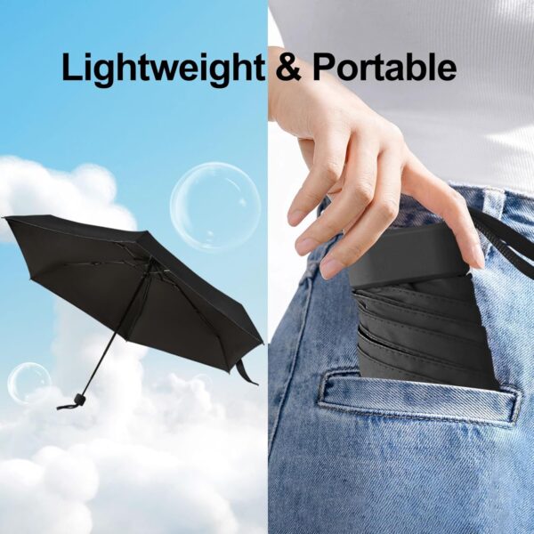 GUARAY Mini Umbrella with Case – Lightweight Folding Compact Travel Accessory, Small Sun Umbrella UV Protection for Girls, Kids & Adults, Fits in Purse Pocket Backpack - Image 3