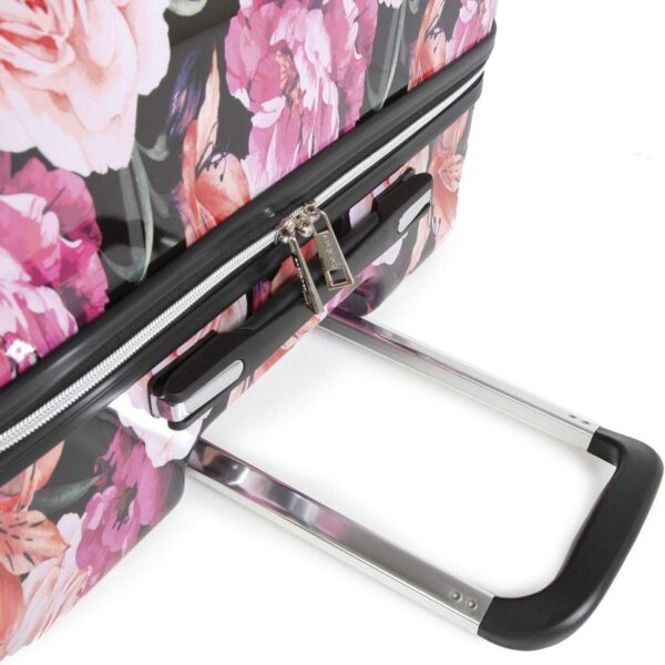 BEBE Women's Marie 21" Hardside Carry-on Spinner Luggage, Black Floral Print, One Size - Image 5