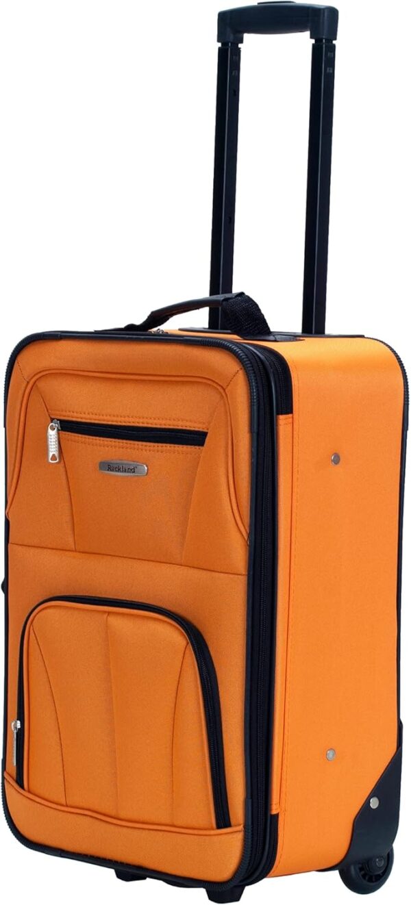 Rockland Fashion Softside Upright Luggage Set,Expandable, Orange, 2-Piece (14/19) - Image 15