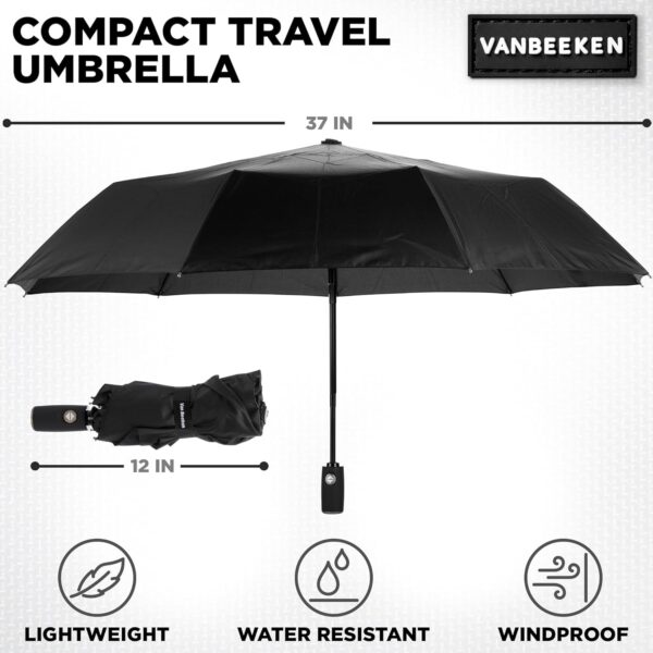 Travel Umbrella by Van Beeken - Compact Umbrella for Travel, Portable Windproof Umbrellas for Rain - Image 5