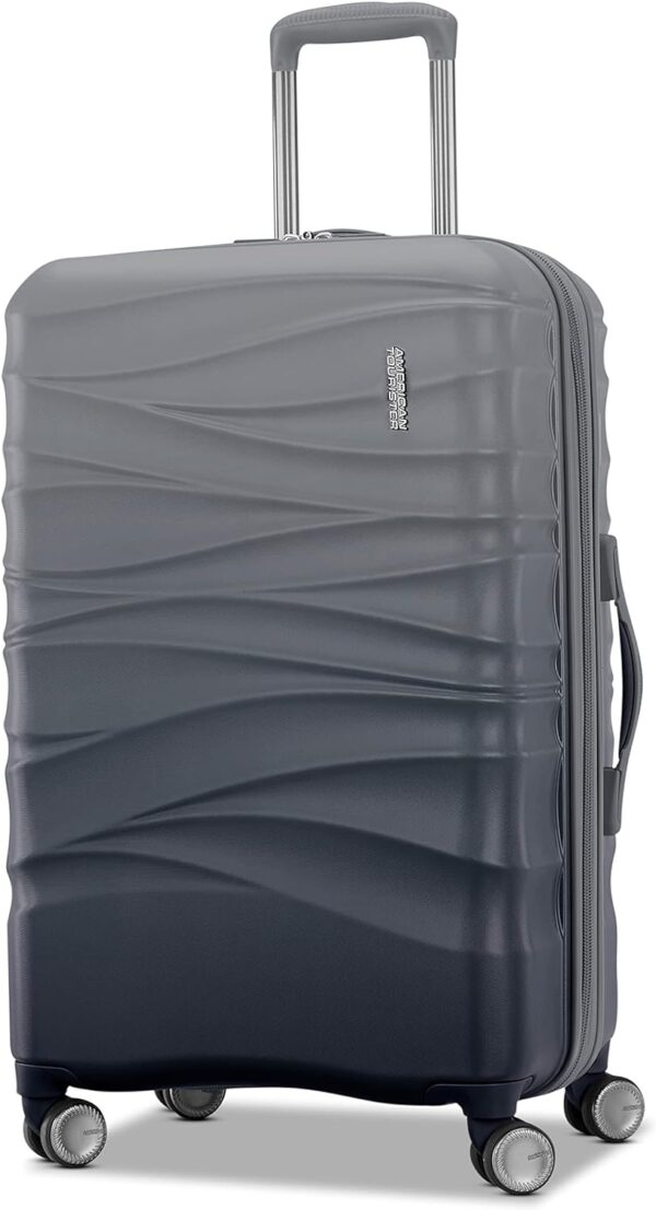 American Tourister Cascade Hardside Expandable Luggage with Spinner Wheels, Graphite, 24-Inch