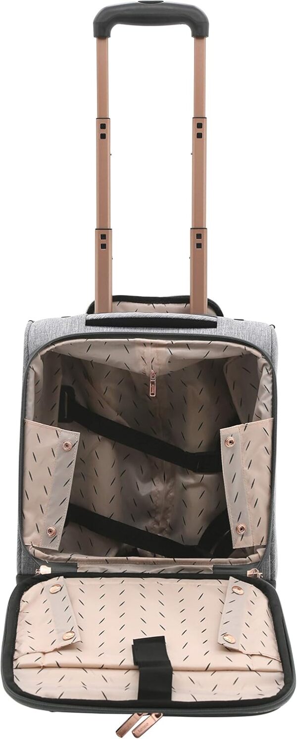kensie Hudson Softside Spinner Luggage, Heather Gray, 3-Piece Set (16/20/28) - Image 2