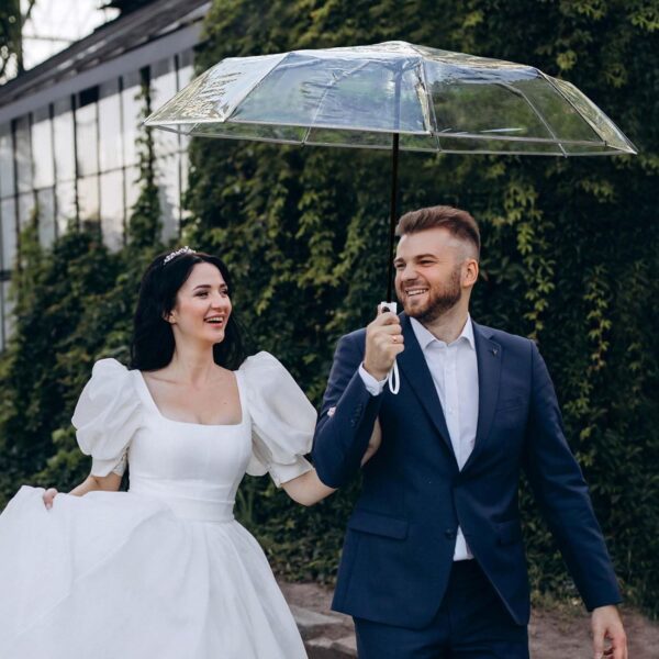 G4Free 42 Inch Clear Travel Umbrella Windproof, Automatic Open and Close Transparent Foldable Compact Umbrella for Rain, Wedding and Large Rain Use, Clear Canopy for Women Men - Image 6