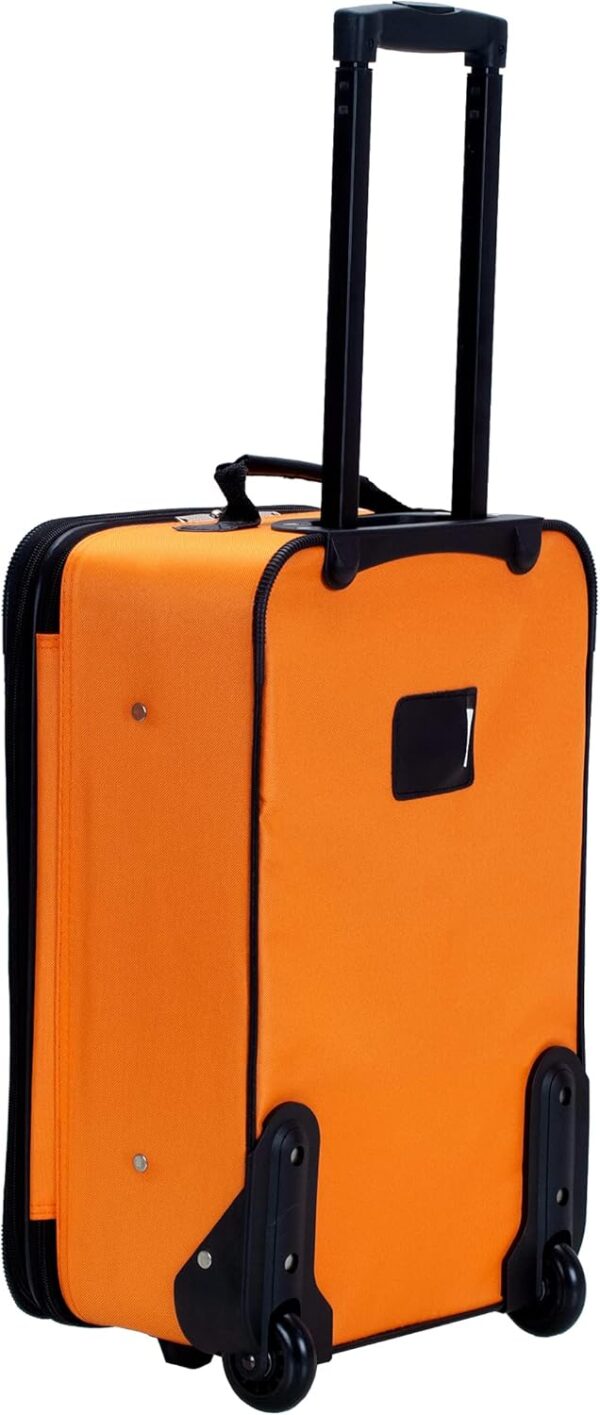 Rockland Fashion Softside Upright Luggage Set,Expandable, Orange, 2-Piece (14/19) - Image 3