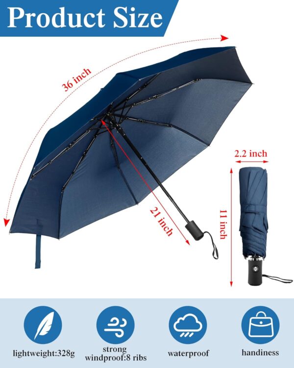 Yahenda 4 Pack Windproof Travel Umbrellas Bulk Automatic Open and Close Umbrella Folding Rain Umbrella for Men Women - Image 3