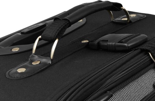 U.S. Traveler New Yorker Lightweight Softside Expandable Travel Rolling Luggage, Black/Grey, 4-Piece Set (15/21/25/29) - Image 8
