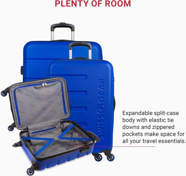 SwissGear 7366 Hardside Expandable Luggage with Spinner Wheels, Cobalt, 3-Piece Set (19/23/27) - Image 6