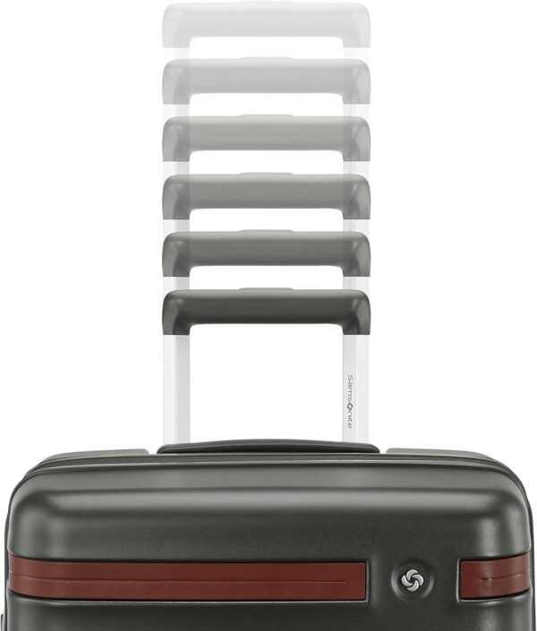 Virtuosa Hardside 21 Inch Carry On Luggage - Airline Approved with 360° Spinner Wheels, RightHeight™ Adjustable Handle - Zippered WetPak™ - TSA Lock - Expandable Light Polycarbonate Shell - Pine Green - Image 2