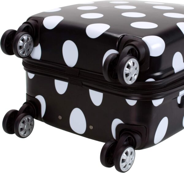 Rockland Laguna Beach Hardside Spinner Wheel Luggage, Black Dot, 3-Piece Set (22/24/28) - Image 6