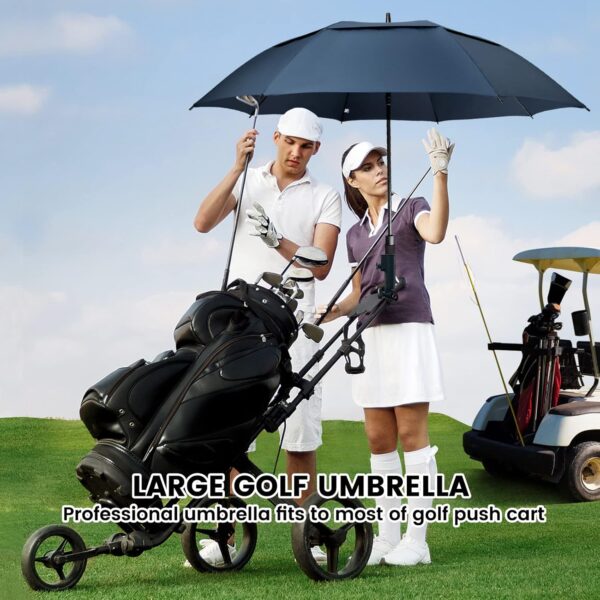 ZOMAKE Automatic Open Extra Large Golf Umbrella 51/54/62/68 Inch, Double Canopy Vented Windproof Oversize Stick Umbrellas for Rain - Image 7