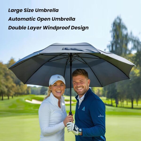 MRTLLOA 54/62/68/72 Inch Automatic Open Golf Umbrella, Extra Large Oversize Double Canopy Vented Windproof Waterproof Stick Umbrellas for Rain - Image 7
