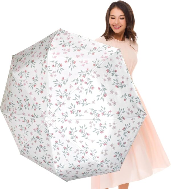 Cuby UV Sun Umbrella Compact Folding Umbrella lightweight Portable Manual Travel Umbrella for Rainproof & 99% UV Protection with Black Anti-UV Coating - Image 6