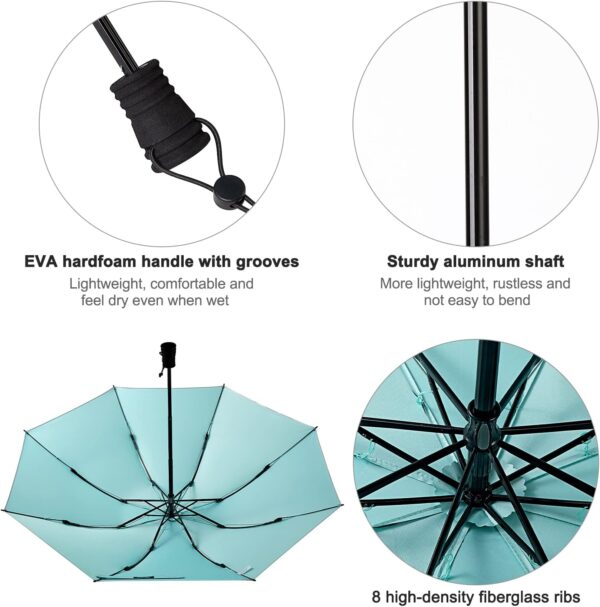 G4Free Liteflex Hiking Umbrella Mini Compact Ultralight Collapsible Reflective Silver Trekking Backpacking Umbrella - Image 3