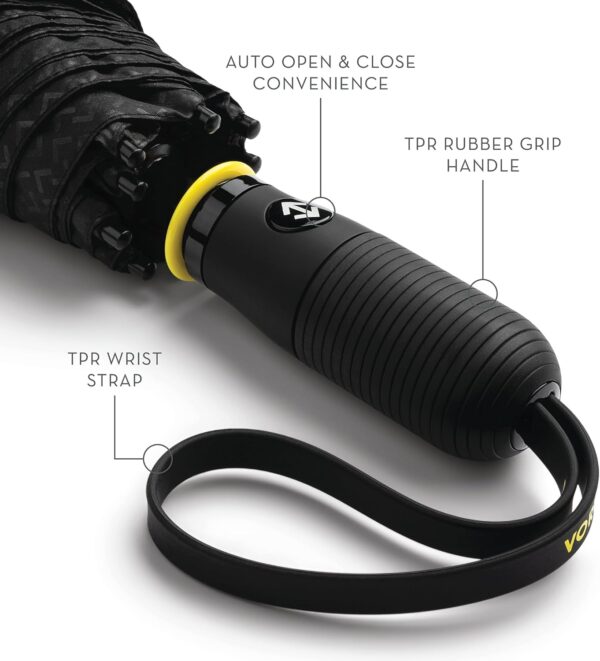 ShedRain Vortex Compact Umbrella, Folds to 11", 43" Arc, One-Hand Operation, Windproof up to 75 mph - Image 4