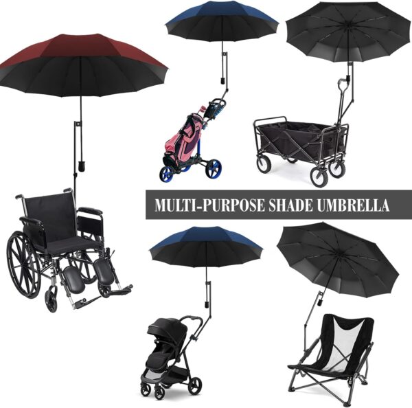 UPF 50+ Beach Umbrella with Adjustable Universal Clamp - Image 6